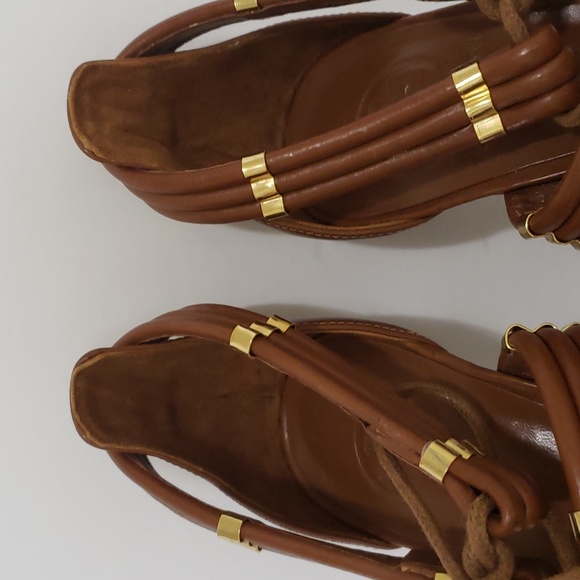 Brand New Tory Burch Audrianna Glazed Lounge Lace Up Heels SZ 8.5 MSRP $350